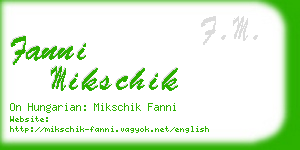 fanni mikschik business card